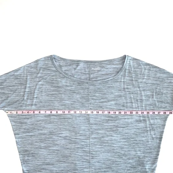 SOLD 💕NEW Athleta Flow Top Essence Spacedye in Glacial Blue/Anthracite Grey - Picture 13 of 14